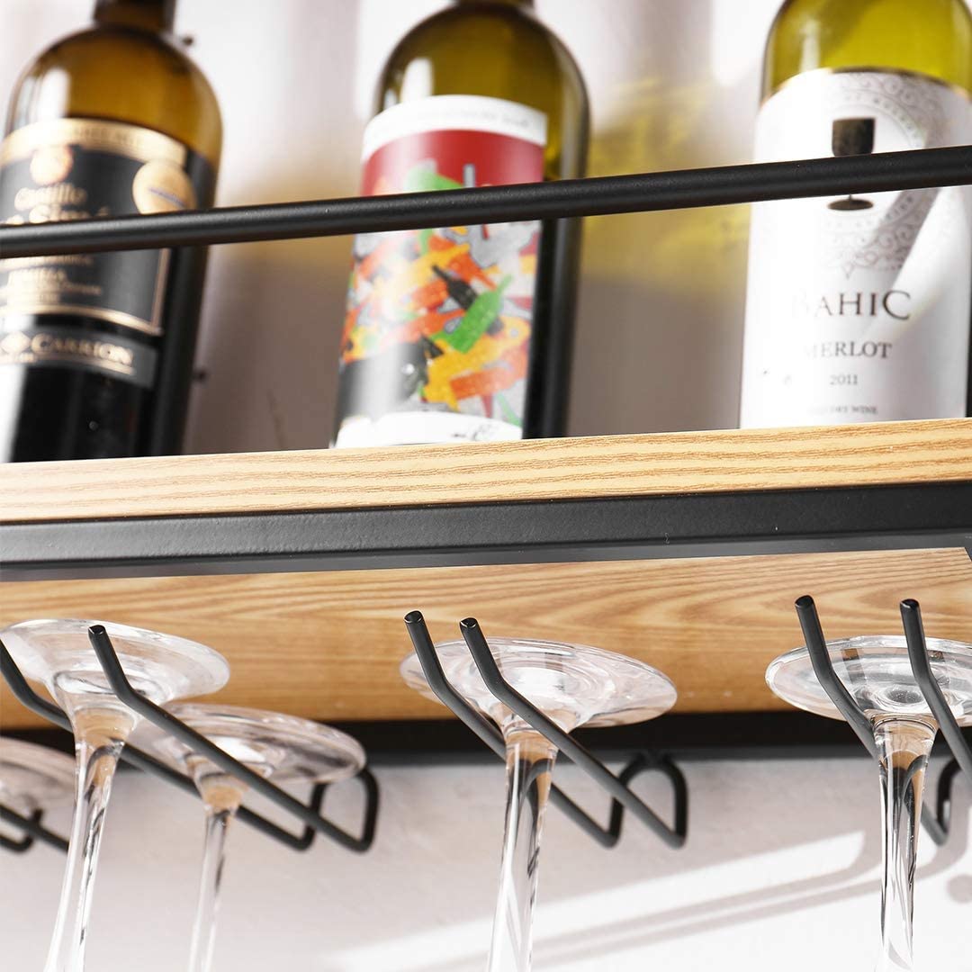 Amazon｜壁掛けワイングラスホルダー - 掛かるワイン ラック, 2段